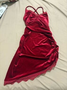 Red Velvet Lace Slip Dress - Gorgeous Date Night Dress!